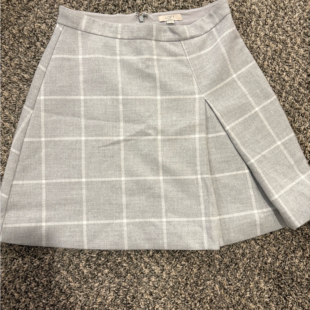 LOFT Gray Plaid Women's Skirt Size 4P